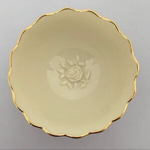 Lenox small rose bowl with gold trim